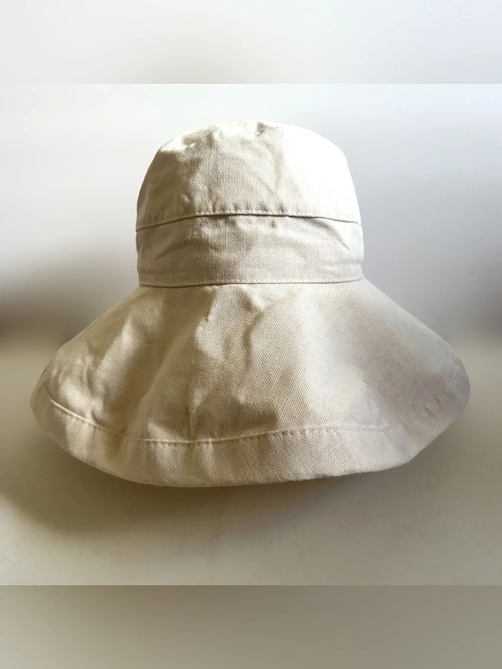 Scala Collezione UPF 50+ Cotton Big Brim Sun Hat Ivory Floppy Beach Resort OS